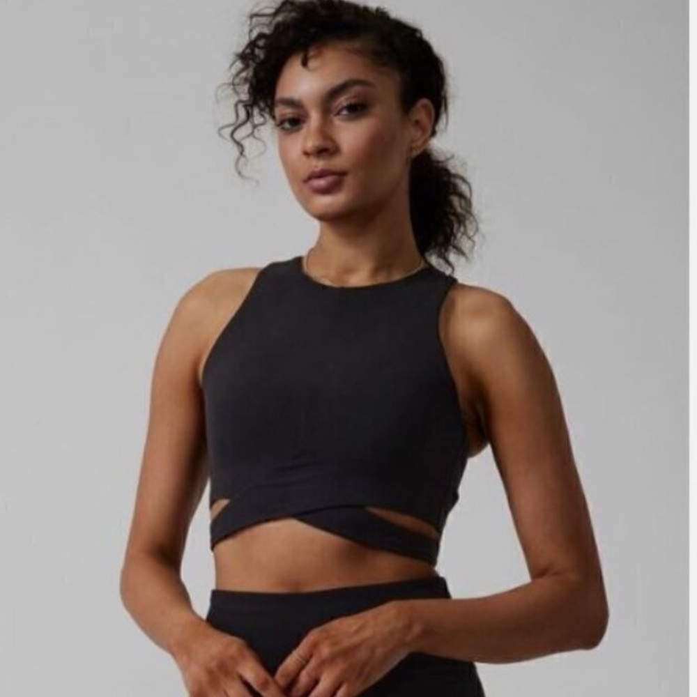 Athleta Black Cutout Crop Top